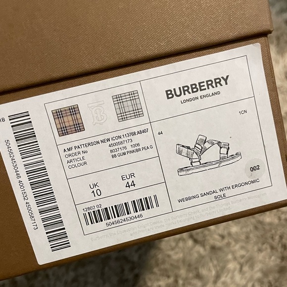 Burberry Logo Striped Sandals - Picture 9 of 11